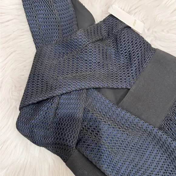 BNWT Self Portrait One Shoulder Mesh Navy Dress Womens size 2/4 STUNNiNG - Picture 4 of 8